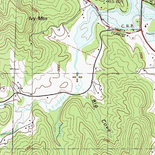 Topographic Map of Fodder Creek, GA