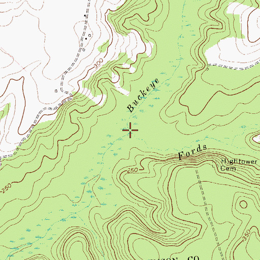 Topographic Map of Fords Creek, GA