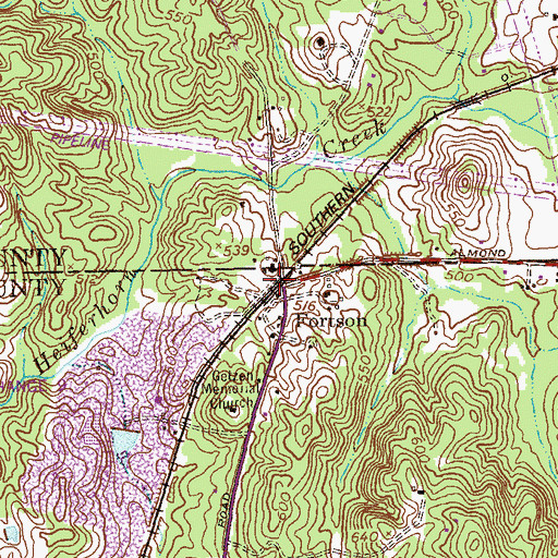 Topographic Map of Fortson, GA