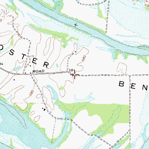 Topographic Map of Foster Bend, GA