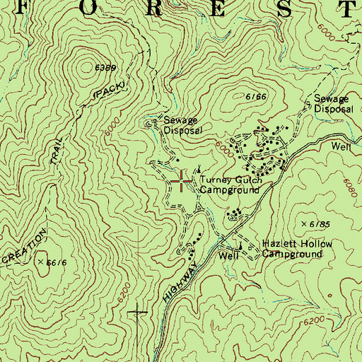 Topographic Map of Turney Gulch Campground, AZ