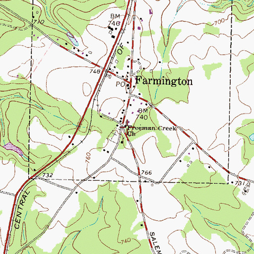 Topographic Map of Freeman Creek Church, GA