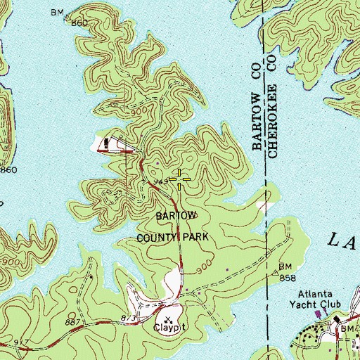 Topographic Map of George Washington Carver State Park, GA