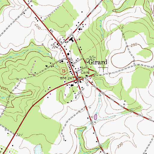 Topographic Map of Girard, GA