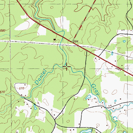 Topographic Map of Gray Creek, GA