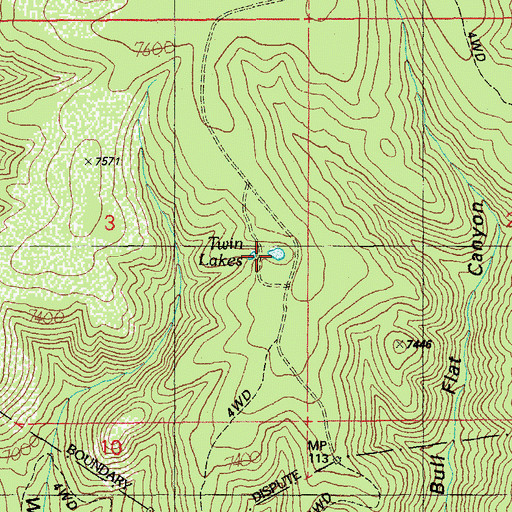 Topographic Map of Twin Lakes, AZ
