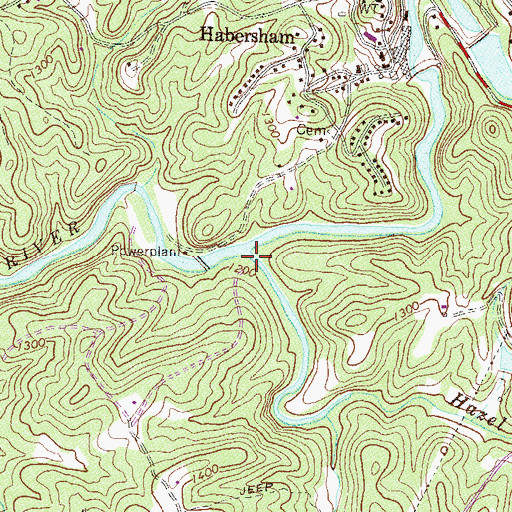 Topographic Map of Hazel Creek, GA