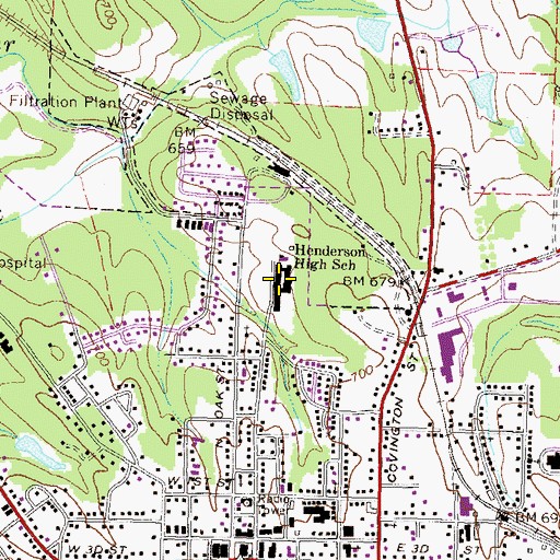 Topographic Map of North Mulberry Academy, GA