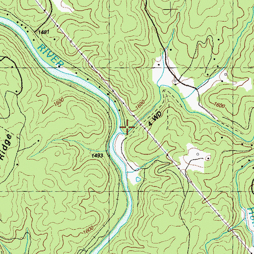 Topographic Map of Hothouse Creek, GA