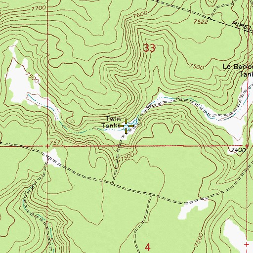 Topographic Map of Twin Tanks, AZ