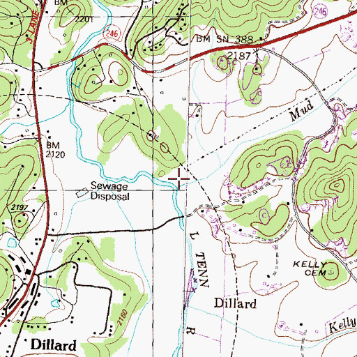 Topographic Map of Mud Creek, GA