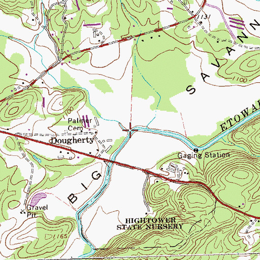 Topographic Map of Palmer Creek, GA