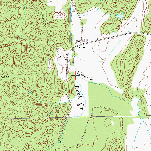 Topographic Map of Rock Creek, GA