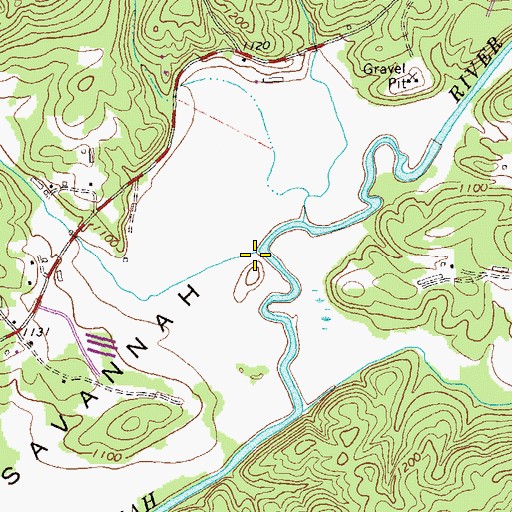 Topographic Map of Russell Creek, GA