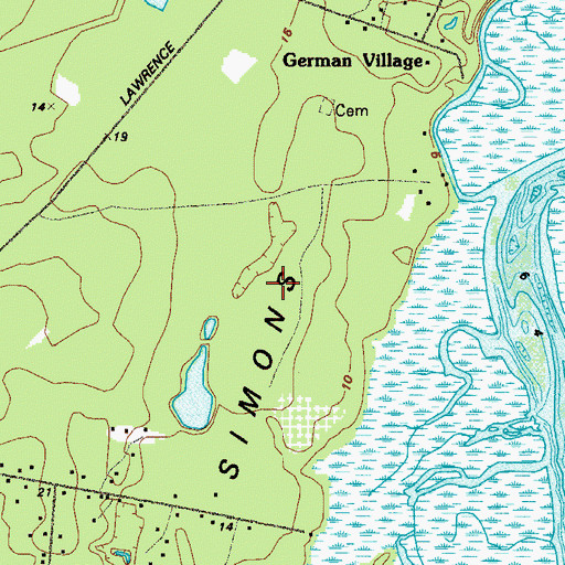 Topographic Map of Saint Simons Island, GA