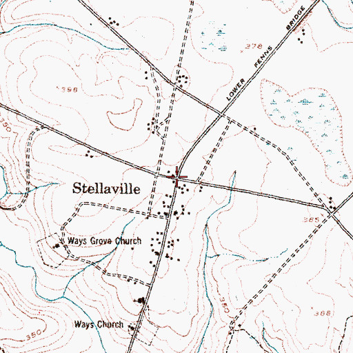 Topographic Map of Stellaville, GA