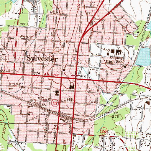 Topographic Map of Sylvester, GA