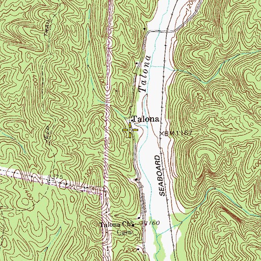 Topographic Map of Talona, GA