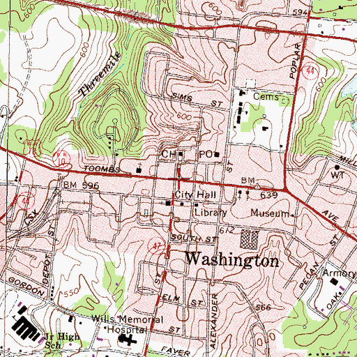 Washington Ga On Map Washington, Ga