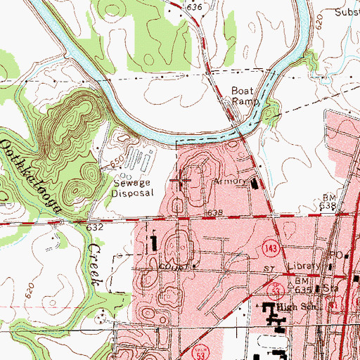 Topographic Map of Riverview Baptist Church, GA