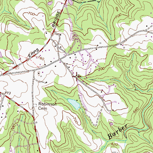 Topographic Map of Ben Dowdy, GA