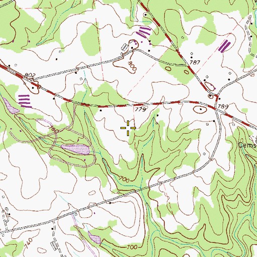 Topographic Map of Canyon Creek, GA