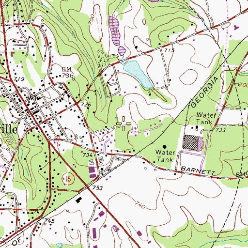 Topographic Map of Crossties, GA