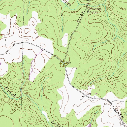 Topographic Map of Elders Mill (historical), GA
