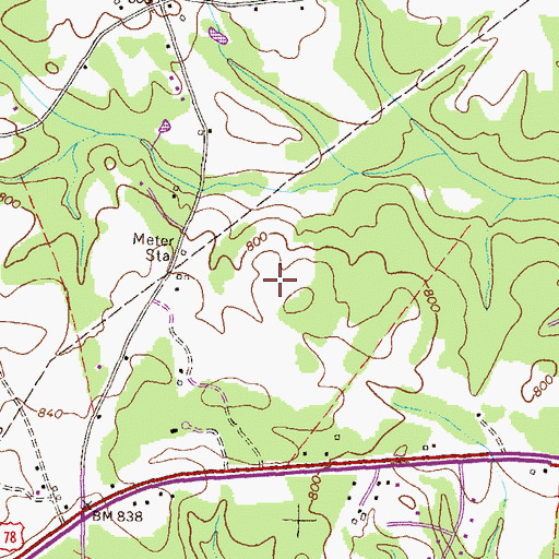 Topographic Map of Fernwood, GA