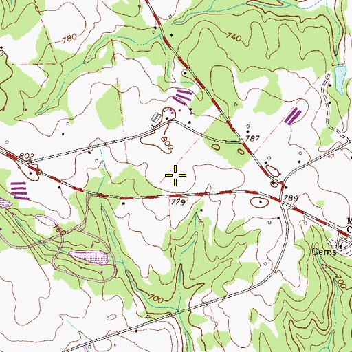 Topographic Map of Fieldstone, GA