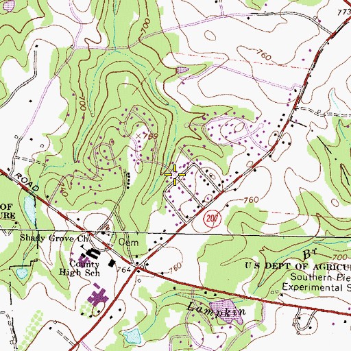 Topographic Map of Lake Forest, GA