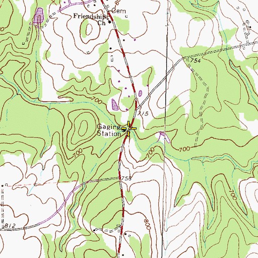 Topographic Map of Malcolm Bridge, GA