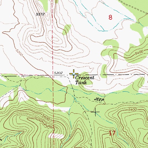 Topographic Map of Crescent Tank, AZ