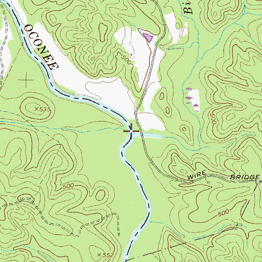 Topographic Map of Wire Bridge (historical), GA