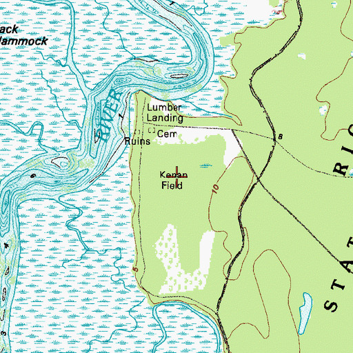 Topographic Map of Kenan Field, GA
