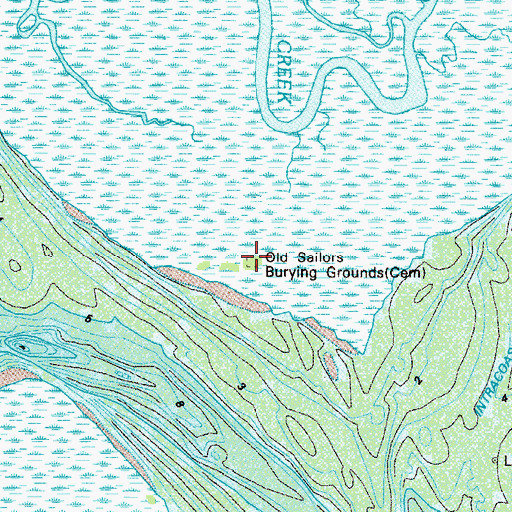 Topographic Map of Old Sailors Burying Ground, GA