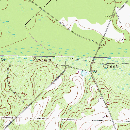 Topographic Map of Floyd Cemetery, GA
