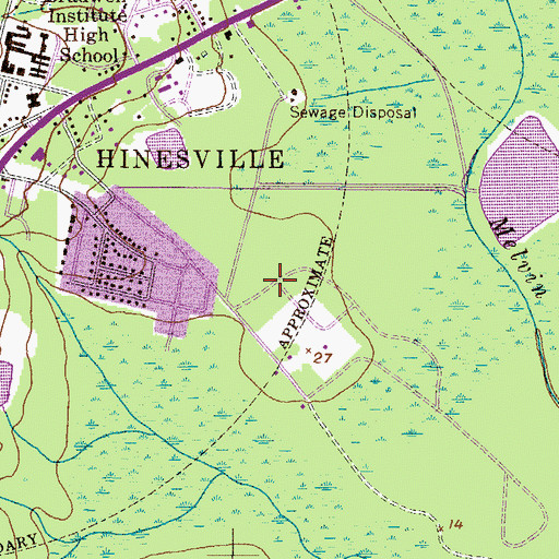 Topographic Map of Cinder Hill, GA