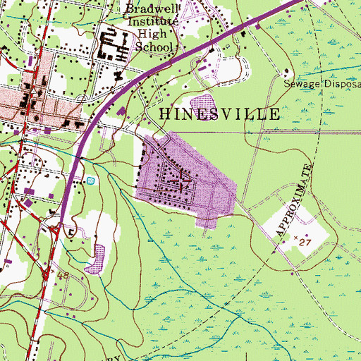 Topographic Map of Fraser Acres, GA