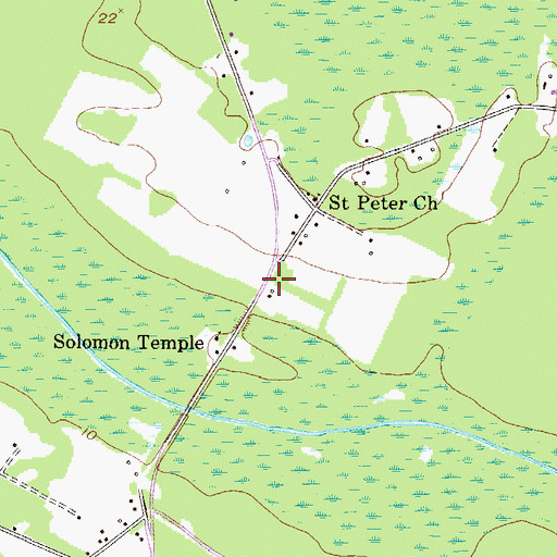 Topographic Map of Thebes Cemetery, GA