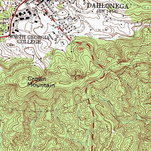 Topographic Map of Columbia Cut, GA