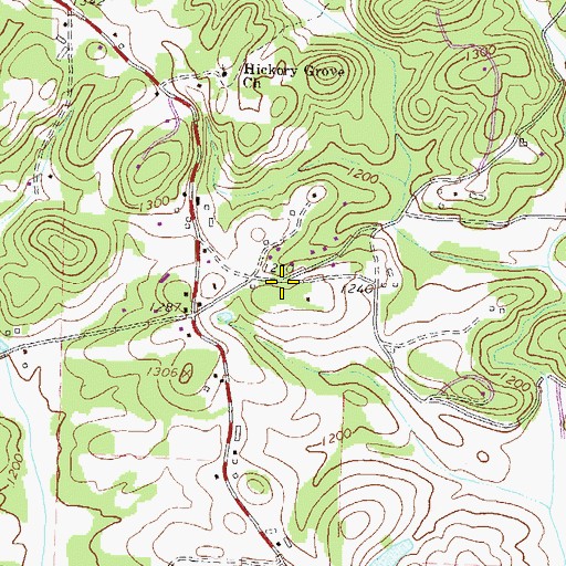 Topographic Map of Mount Olive Church, GA