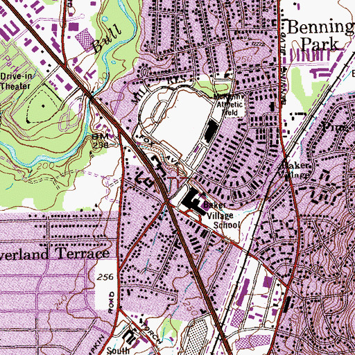 Topographic Map of Baker Village Shopping Center, GA
