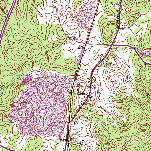Topographic Map of Barin, GA