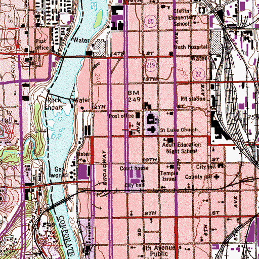 Topographic Map of First Presbyterian Church, GA
