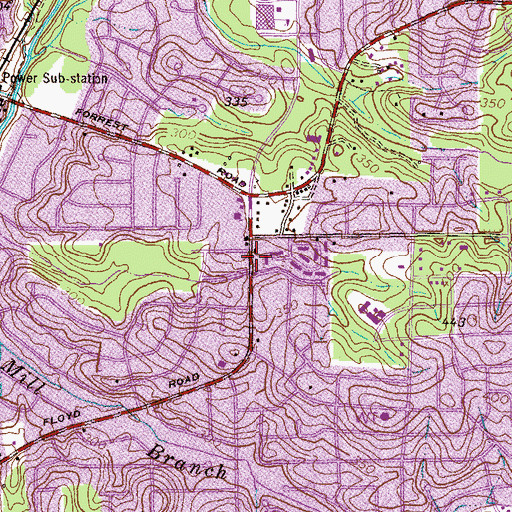 Topographic Map of Franklin Acres Shopping Center, GA