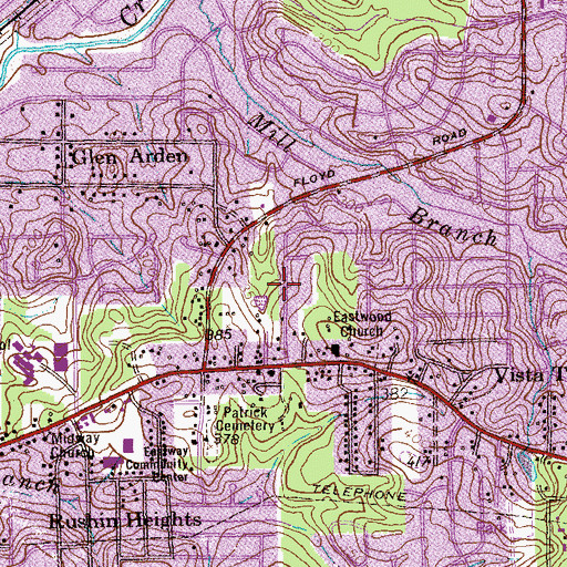 Topographic Map of Hillside Terrace, GA