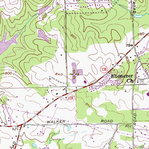 Topographic Map of Heritage High School, GA