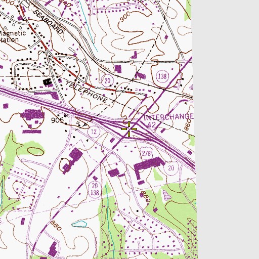 Topographic Map of Interchange 42, GA