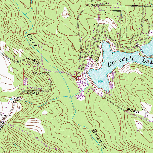 Topographic Map of Lakeside Baptist Church, GA